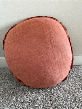 Lulu and Georgia Arlo Rust Round Accent Pillow 14” Dia
